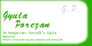 gyula porczan business card